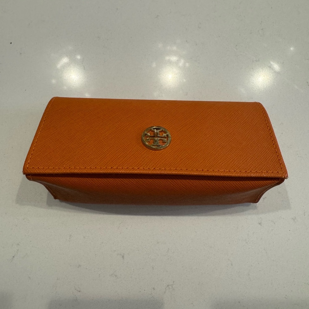 Tory Burch Orange Signature Sunglasses Case